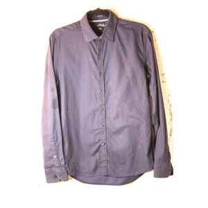 MARC ANTHONY Shirt Men Adult SZ Small Button Up Slim Fit Long Sleeve Pocket Navy